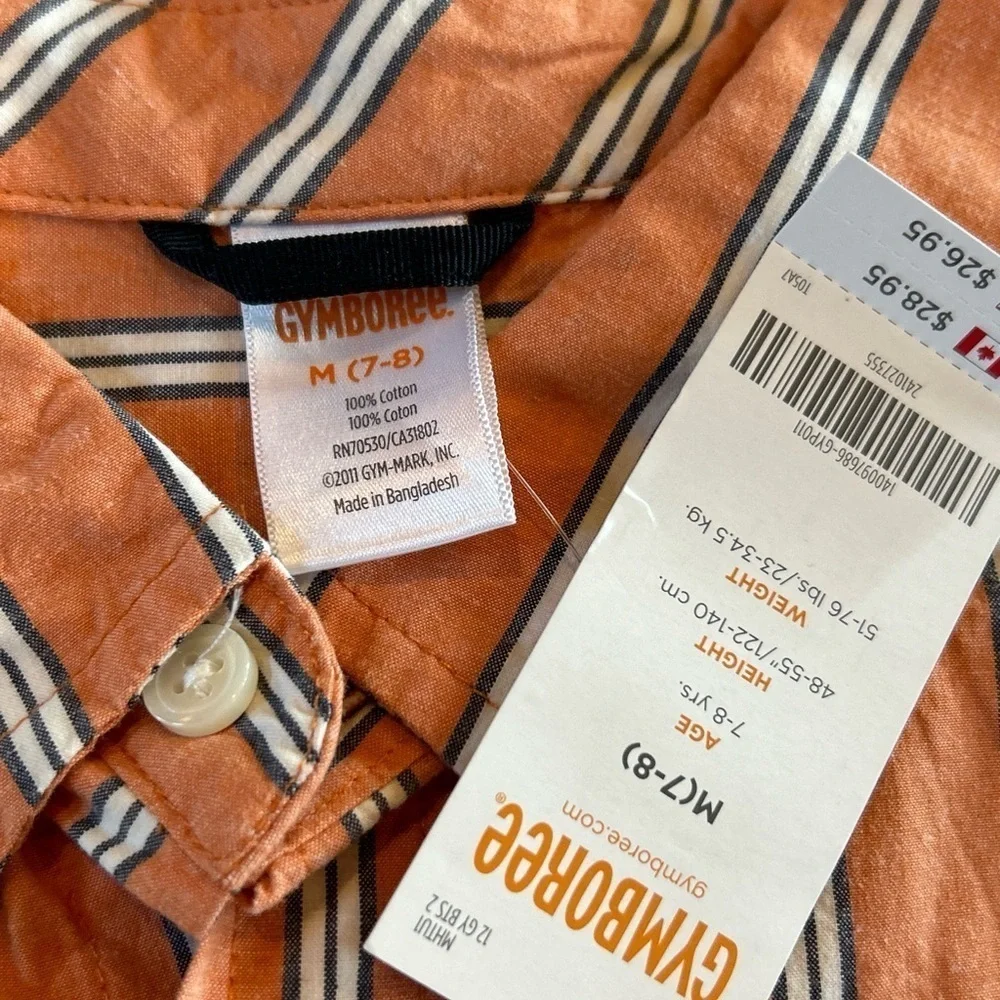 2 New 2012 Vintage Gymboree Button Front Long Sleeve Casual Dress Shirts Sz 7/8